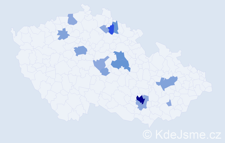 Příjmení: 'Novotková', počet výskytů 36 v celé ČR