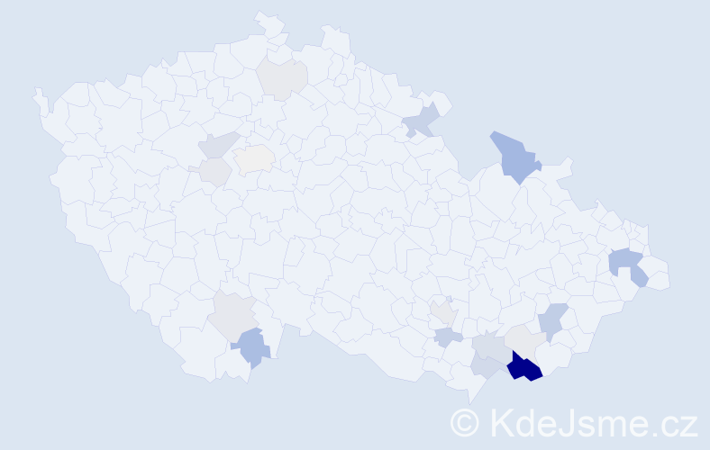 Příjmení: 'Kadubec', počet výskytů 75 v celé ČR