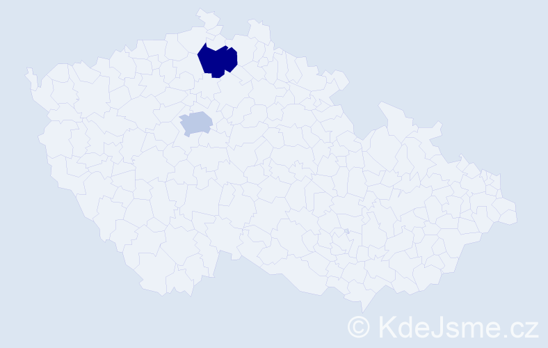 Příjmení: 'Missoni', počet výskytů 2 v celé ČR