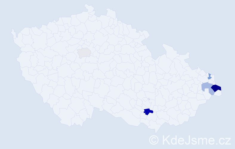 Příjmení: 'Barnovská', počet výskytů 9 v celé ČR