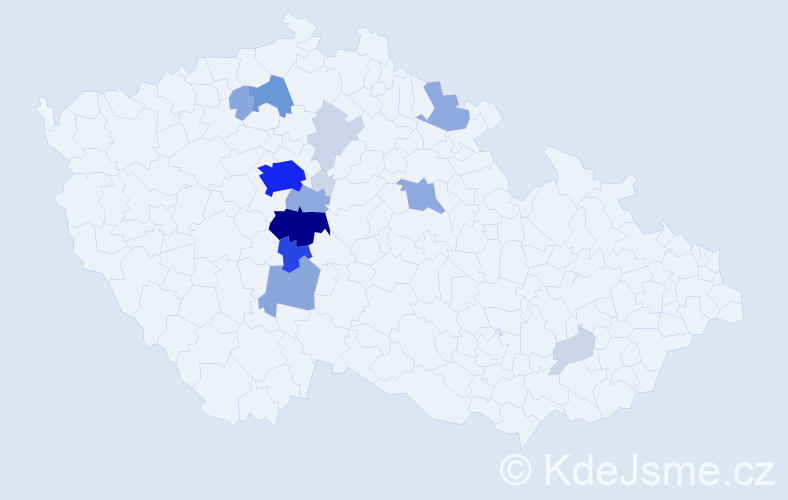 Příjmení: 'Čichovský', počet výskytů 54 v celé ČR