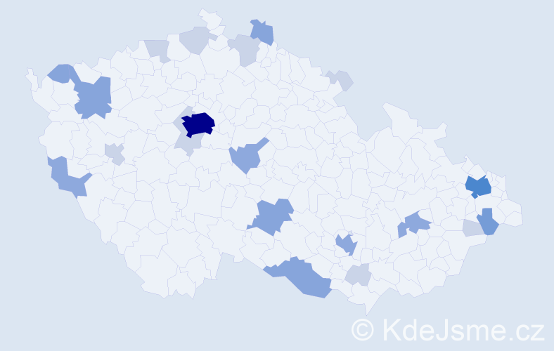 Příjmení: 'Ibrahim', počet výskytů 54 v celé ČR