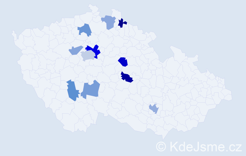 Příjmení: 'Tymchenko', počet výskytů 16 v celé ČR