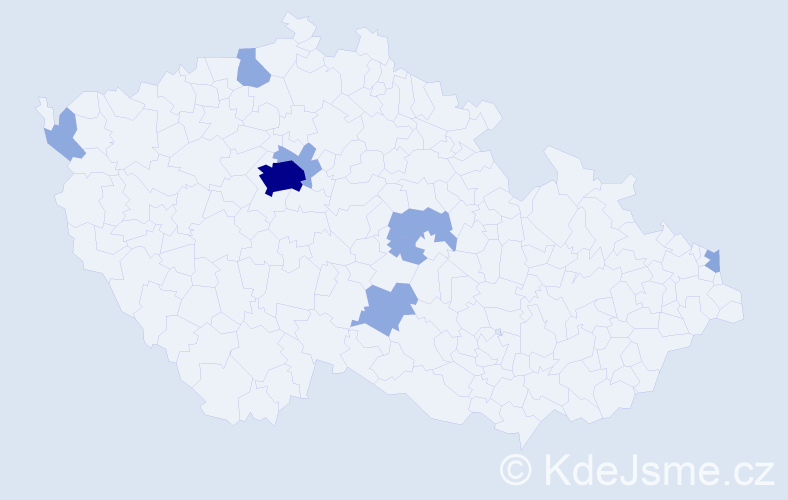 Příjmení: 'Textorová', počet výskytů 17 v celé ČR