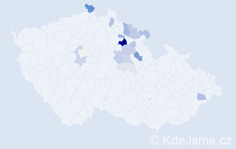 Příjmení: 'Knajfl', počet výskytů 43 v celé ČR