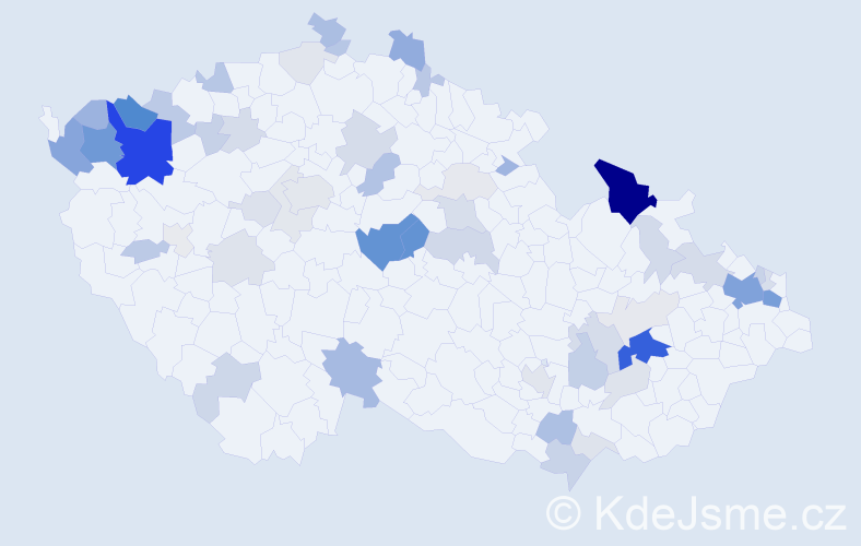 Příjmení: 'Goga', počet výskytů 181 v celé ČR