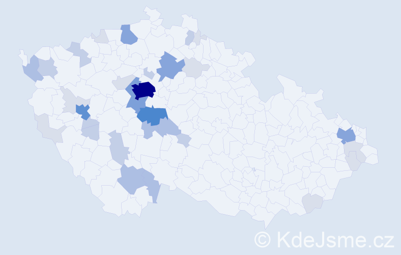 Příjmení: 'Ciglerová', počet výskytů 103 v celé ČR