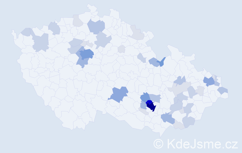 Příjmení: 'Pacek', počet výskytů 147 v celé ČR