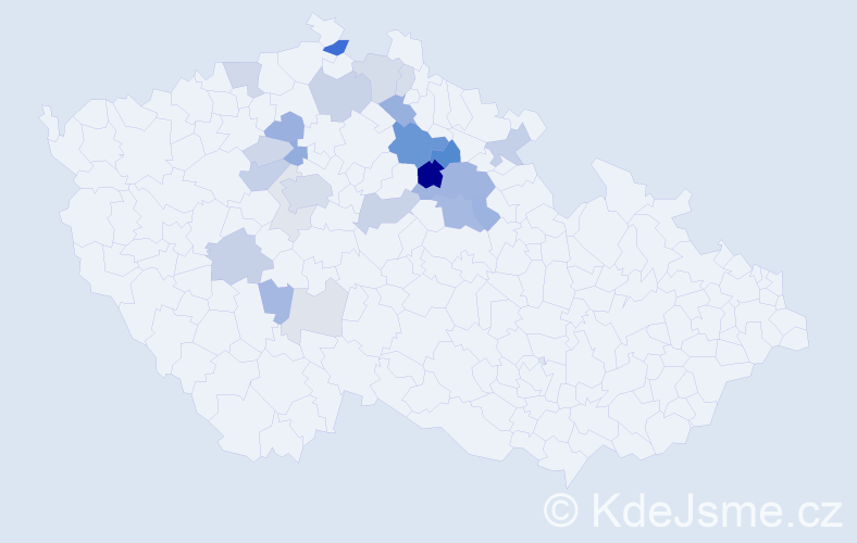 Příjmení: 'Kinčl', počet výskytů 69 v celé ČR