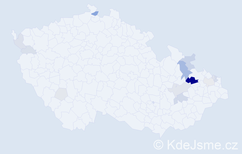 Příjmení: 'Pizur', počet výskytů 41 v celé ČR