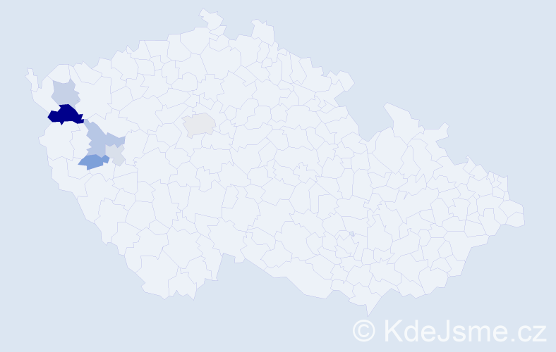 Příjmení: 'Cuchal', počet výskytů 10 v celé ČR