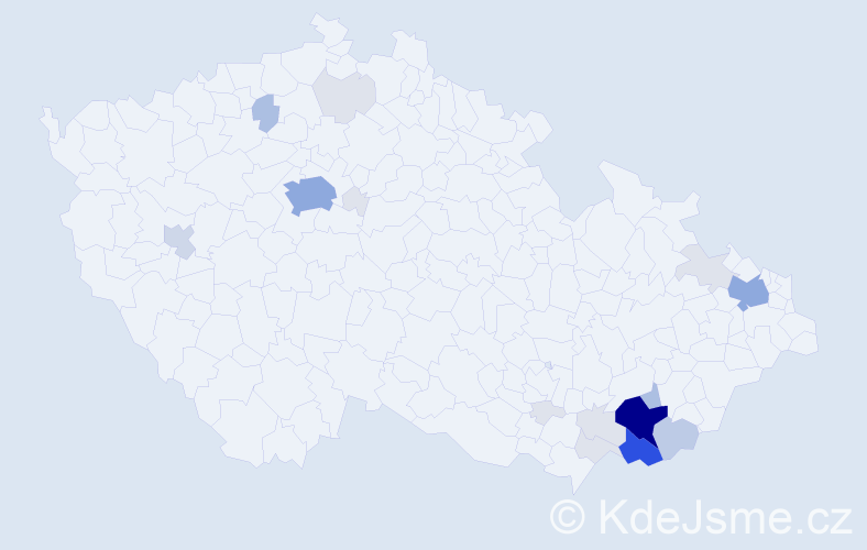 Příjmení: 'Kunovjánek', počet výskytů 76 v celé ČR