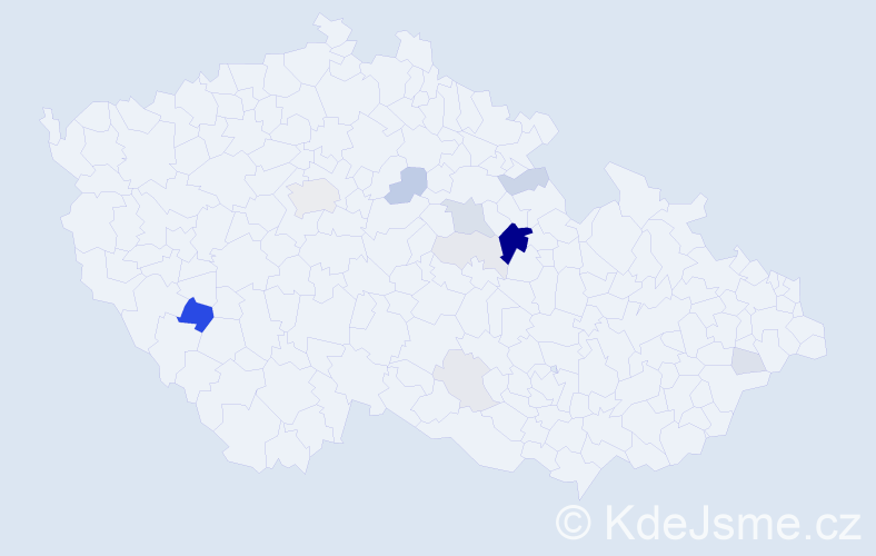 Příjmení: 'Bartheldy', počet výskytů 41 v celé ČR