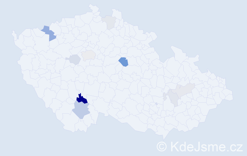 Příjmení: 'Čihovský', počet výskytů 22 v celé ČR