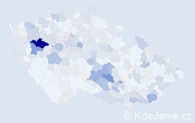Příjmení: 'Koudelová', počet výskytů 988 v celé ČR