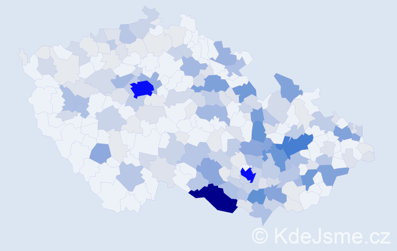 Příjmení: 'Vodák', počet výskytů 728 v celé ČR
