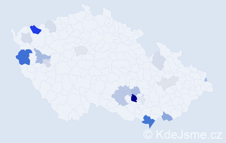 Příjmení: 'Malatová', počet výskytů 46 v celé ČR