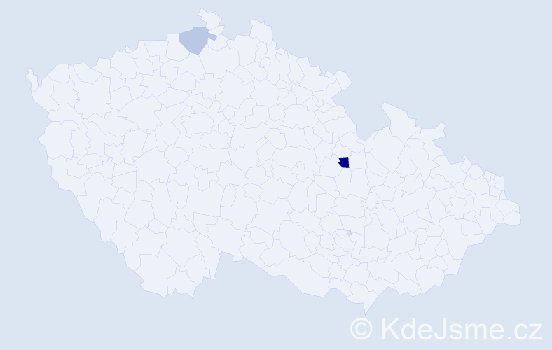Příjmení: 'Tojmar', počet výskytů 10 v celé ČR