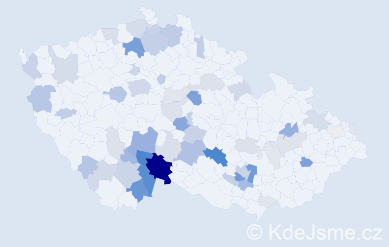 Příjmení: 'Hamr', počet výskytů 164 v celé ČR