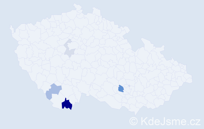 Příjmení: 'Ferencziová', počet výskytů 8 v celé ČR