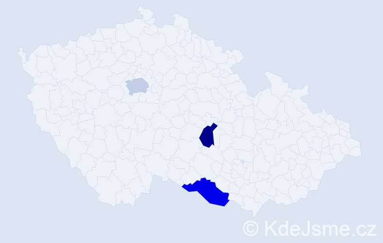 Příjmení: 'Čaháková', počet výskytů 8 v celé ČR