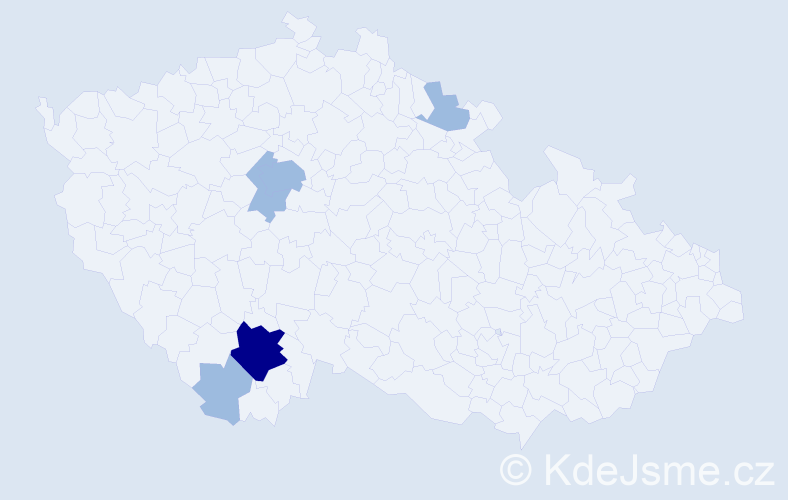 Příjmení: 'Skabalíková', počet výskytů 8 v celé ČR