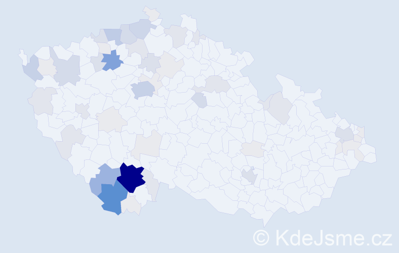 Příjmení: 'Postl', počet výskytů 214 v celé ČR