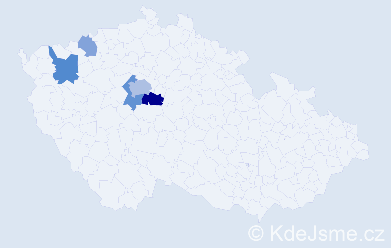 Příjmení: 'Anelt', počet výskytů 13 v celé ČR