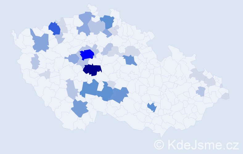 Příjmení: 'Šetek', počet výskytů 129 v celé ČR