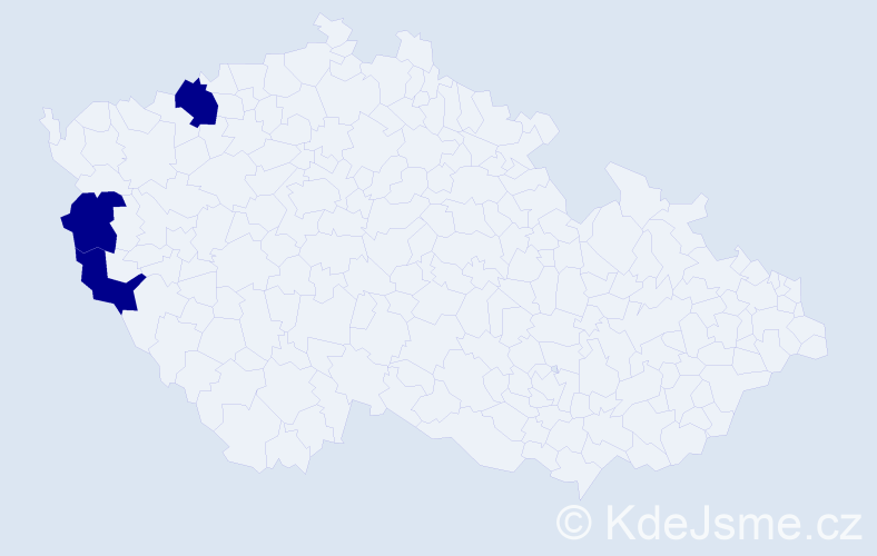 Příjmení: 'Fertšáková', počet výskytů 3 v celé ČR