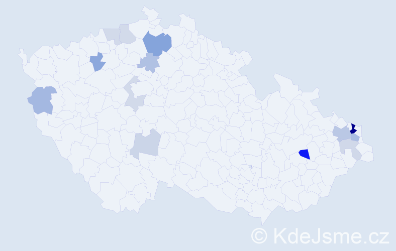 Příjmení: 'Hvolková', počet výskytů 27 v celé ČR