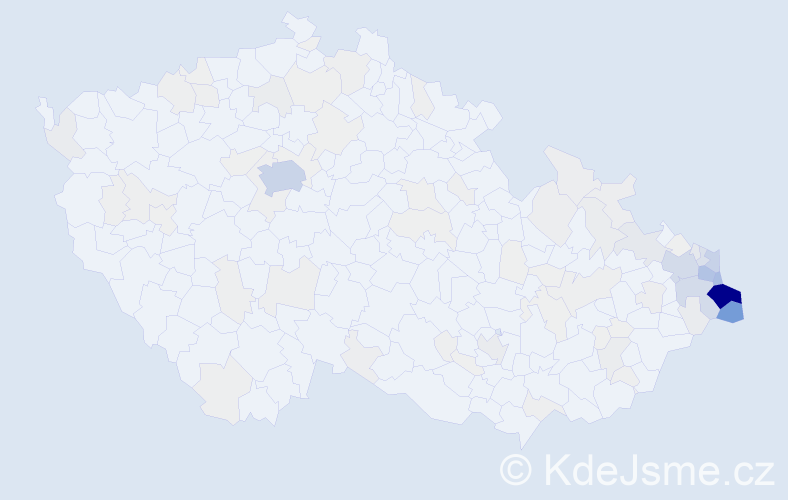 Příjmení: 'Heczko', počet výskytů 813 v celé ČR