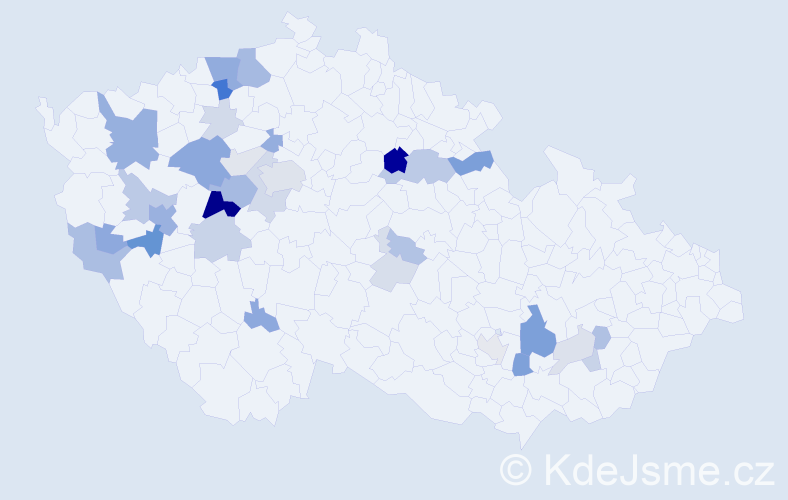 Příjmení: 'Záhořík', počet výskytů 97 v celé ČR