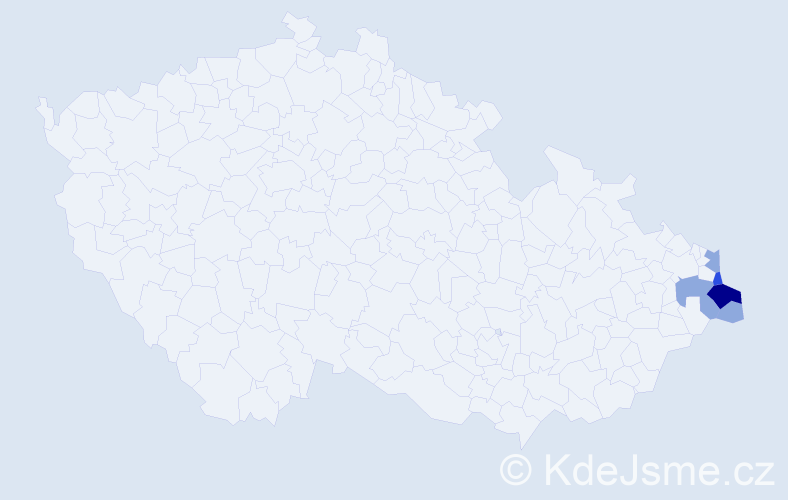 Příjmení: 'Kaszturová', počet výskytů 16 v celé ČR