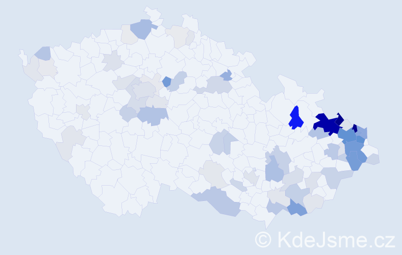 Příjmení: 'Holešová', počet výskytů 291 v celé ČR