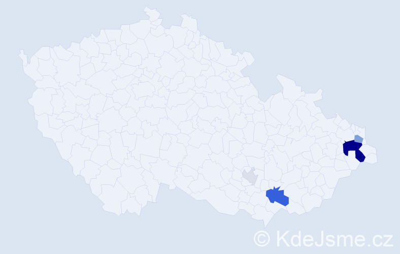 Příjmení: 'Lomoziková', počet výskytů 14 v celé ČR