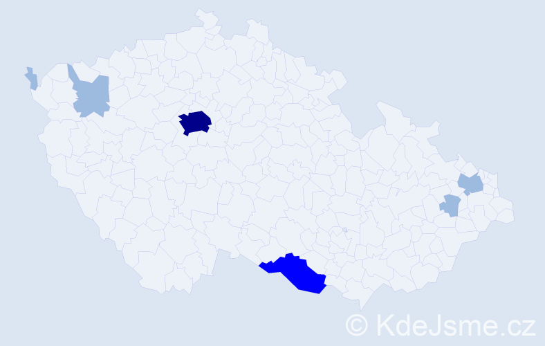 Příjmení: 'Gáfrik', počet výskytů 11 v celé ČR