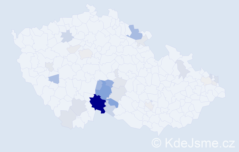 Příjmení: 'Šamal', počet výskytů 77 v celé ČR