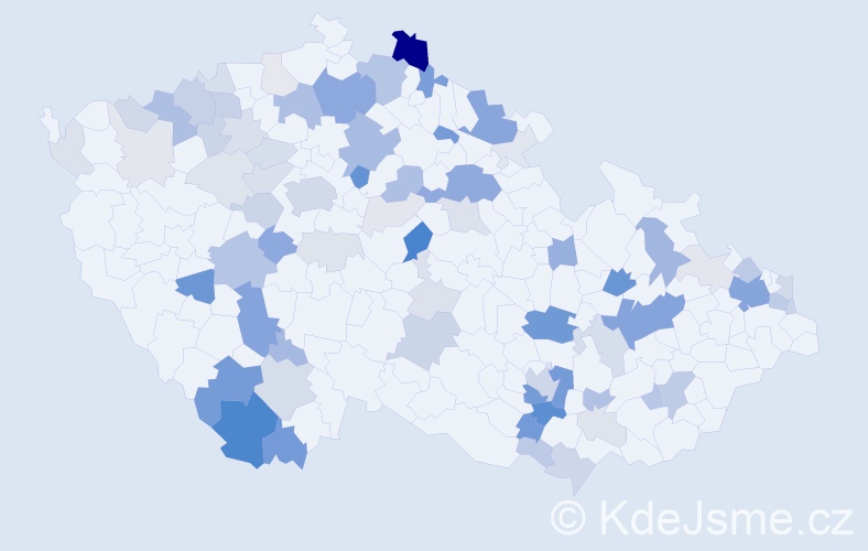 Příjmení: 'Baková', počet výskytů 257 v celé ČR