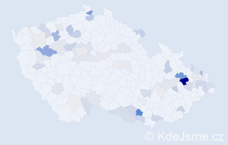 Příjmení: 'Mikloš', počet výskytů 107 v celé ČR