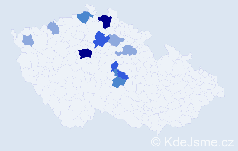Příjmení: 'Kufrová', počet výskytů 27 v celé ČR