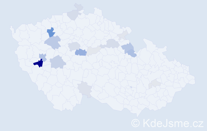 Příjmení: 'Naxera', počet výskytů 67 v celé ČR