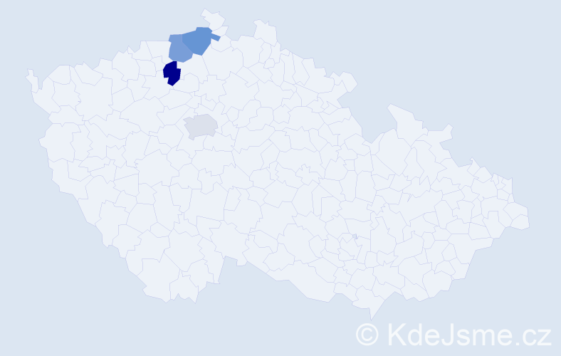 Příjmení: 'Kudrmannová', počet výskytů 4 v celé ČR