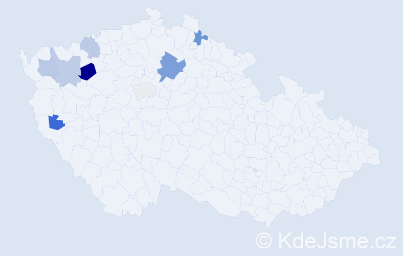 Příjmení: 'Kubričan', počet výskytů 11 v celé ČR