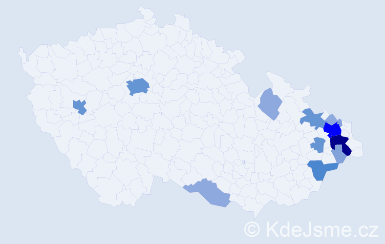 Příjmení: 'Fluxa', počet výskytů 37 v celé ČR