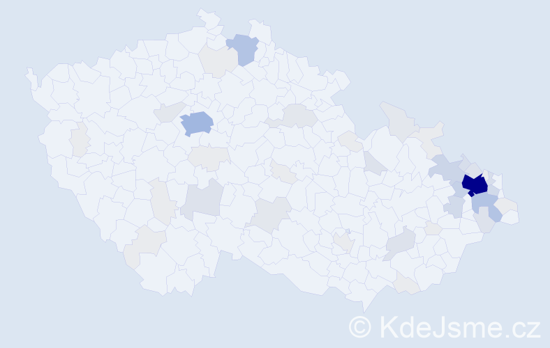 Příjmení: 'Bestová', počet výskytů 181 v celé ČR