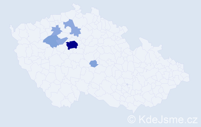 Příjmení: 'Pilgerová', počet výskytů 16 v celé ČR