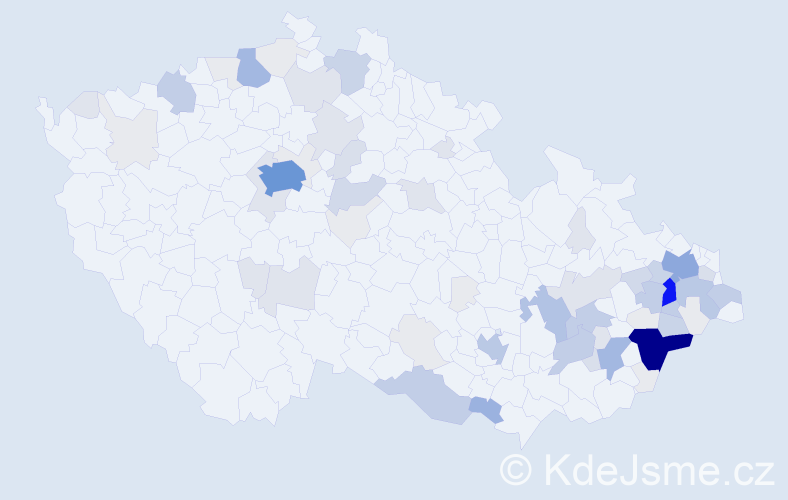 Příjmení: 'Žárský', počet výskytů 307 v celé ČR
