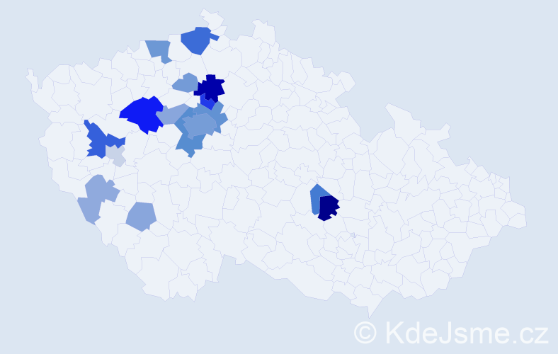 Příjmení: 'Haramulová', počet výskytů 56 v celé ČR