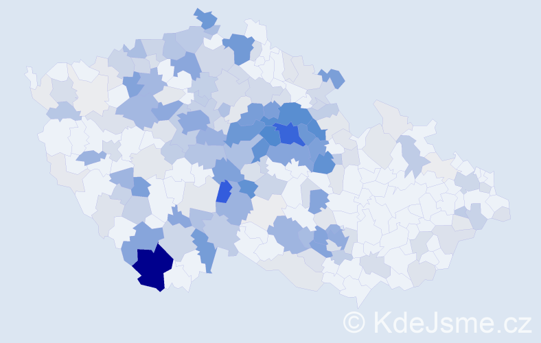 Příjmení: 'Hrubeš', počet výskytů 891 v celé ČR